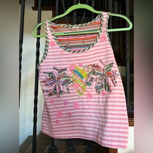 Pink‎ Striped Kids Tank Top